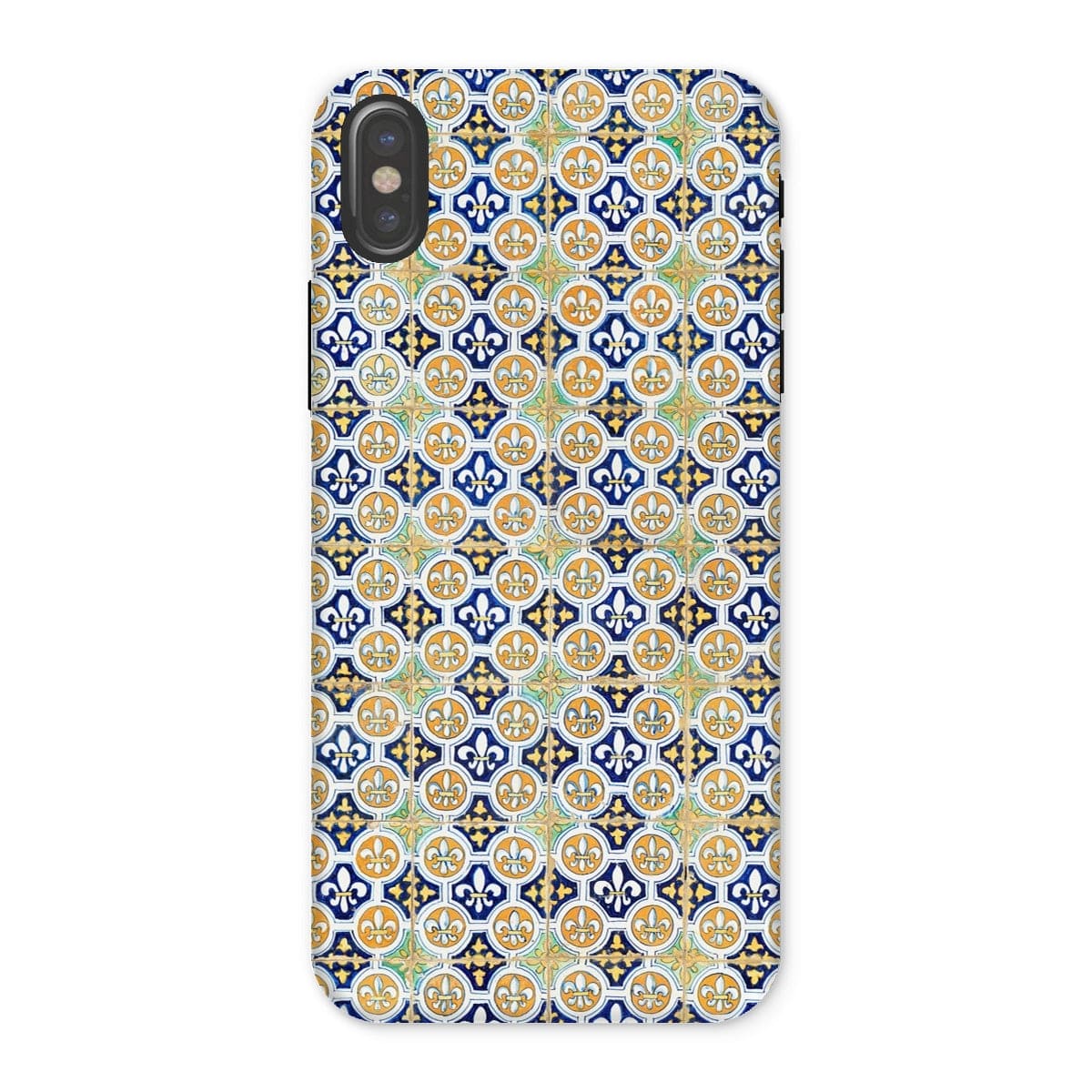 Casezest Mobile Phone Case for iPhone X / Gloss French Lily Tile Design