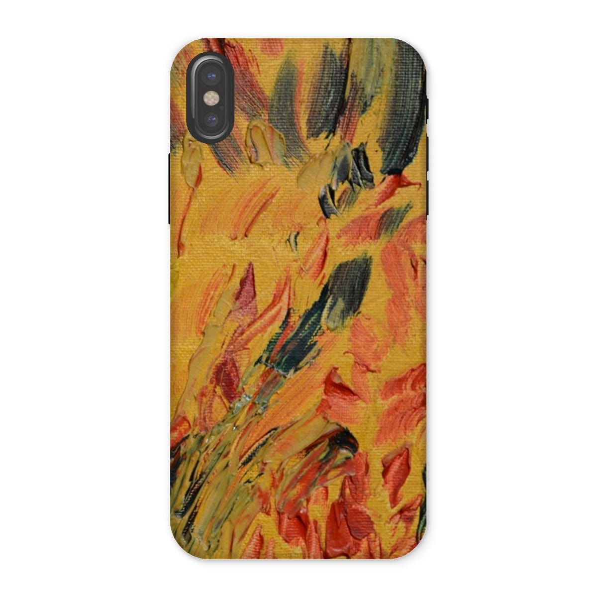 Casezest Mobile Phone Case for iPhone X / Gloss Gold Brush Texture Design