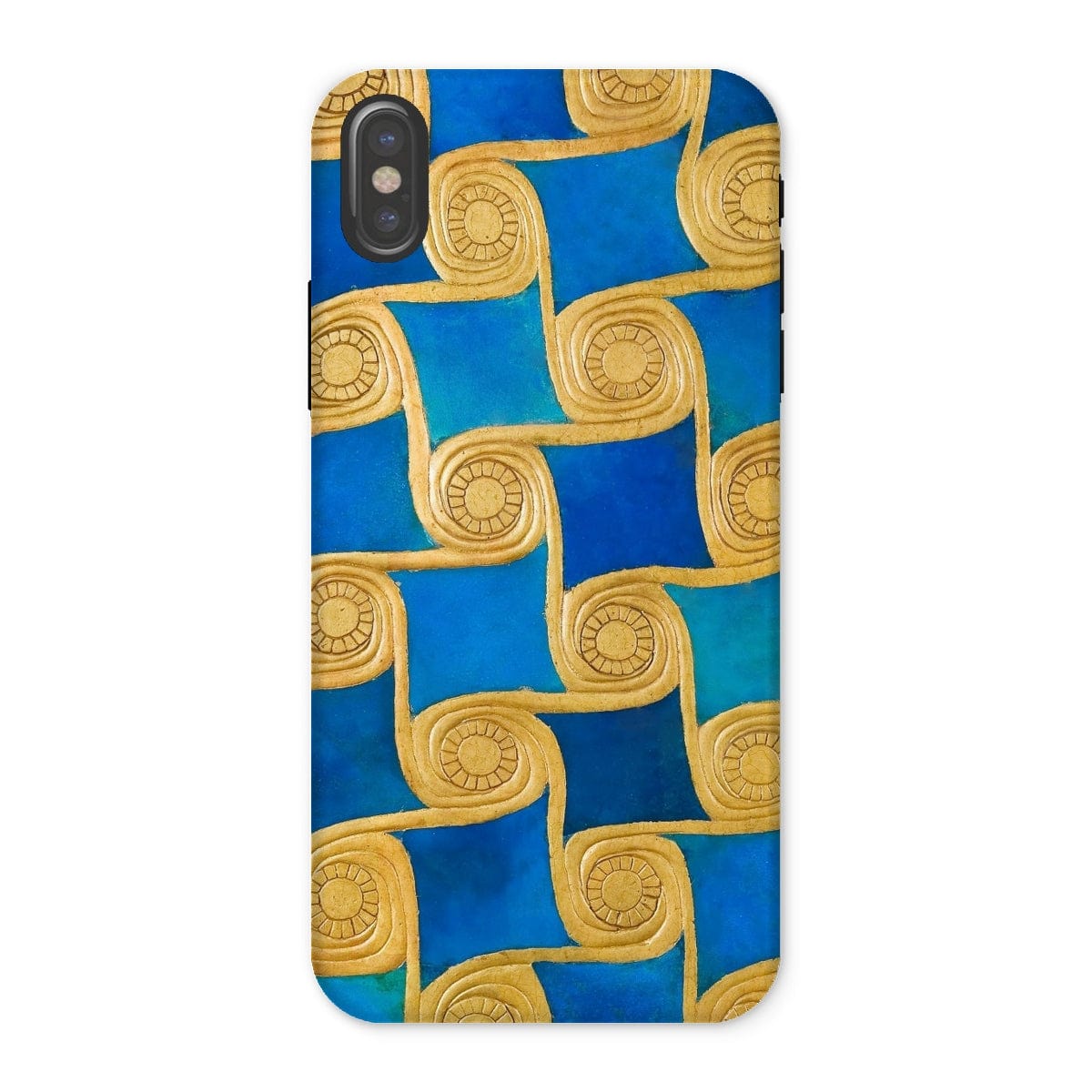 Casezest Mobile Phone Case for iPhone X / Gloss Gold Swirls Design