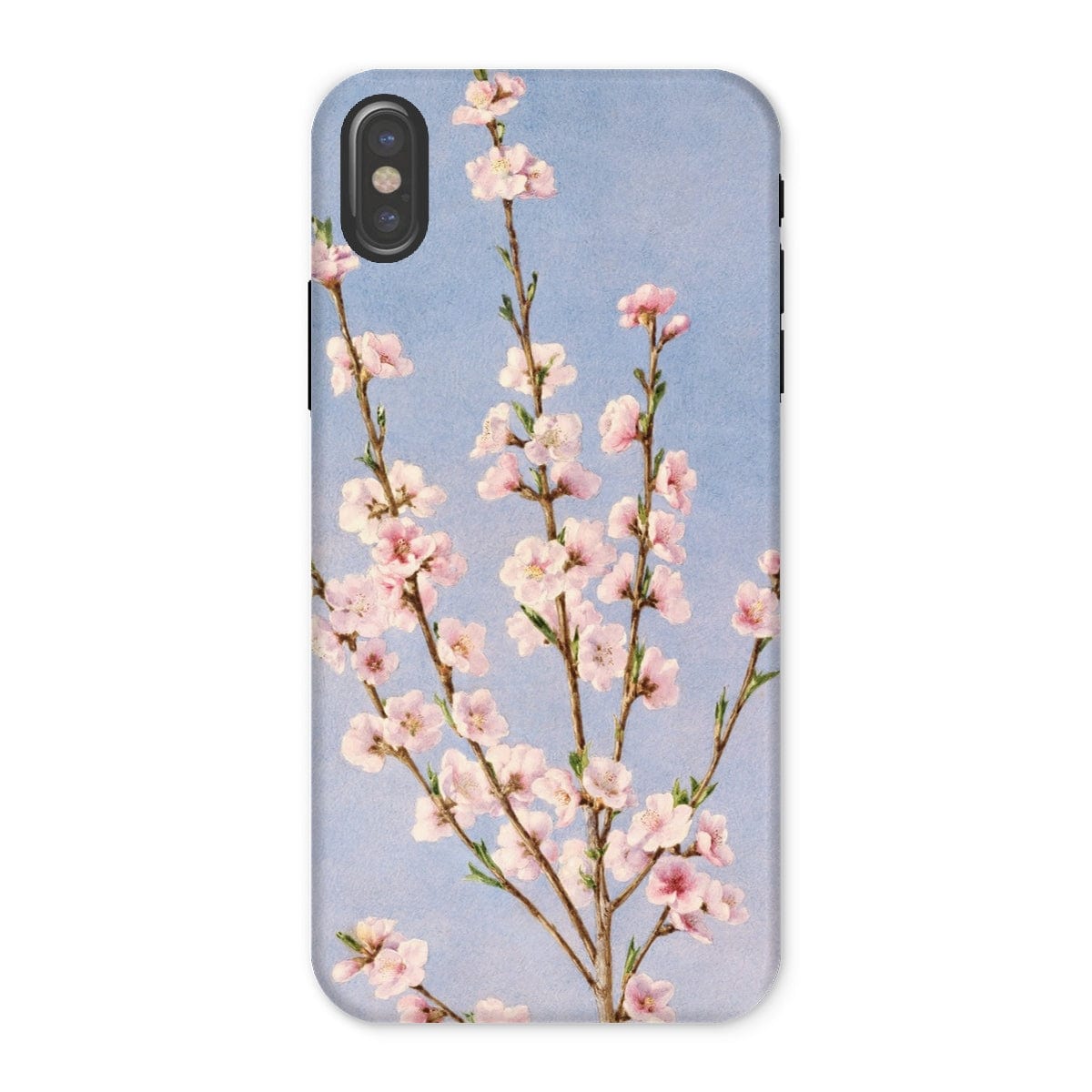 Casezest Mobile Phone Case for iPhone X / Gloss Hill Peach Blossoms Design