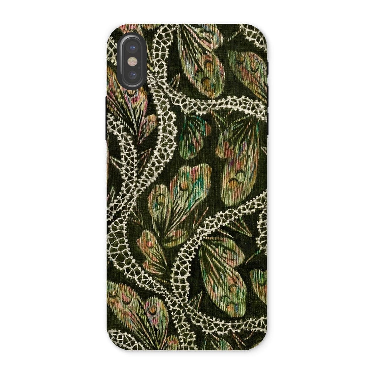 Casezest Mobile Phone Case for iPhone X / Gloss Isabelle Green Silk Design