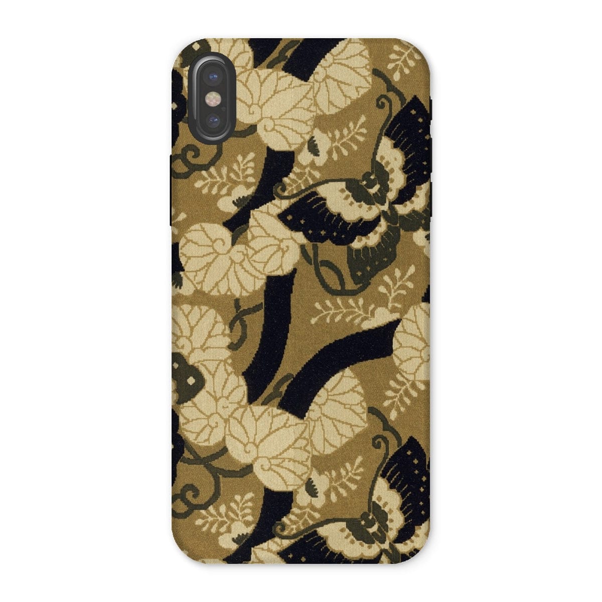 Casezest Mobile Phone Case for iPhone X / Gloss Japanese Butterfly Textile Design