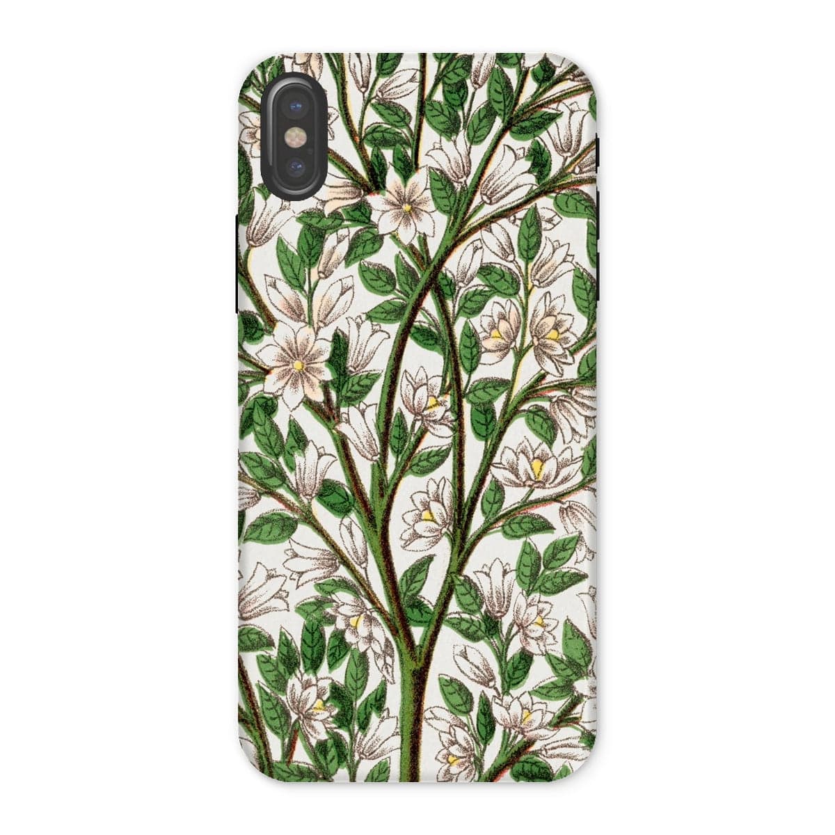 Casezest Mobile Phone Case for iPhone X / Gloss Magnolia Lithograph Design