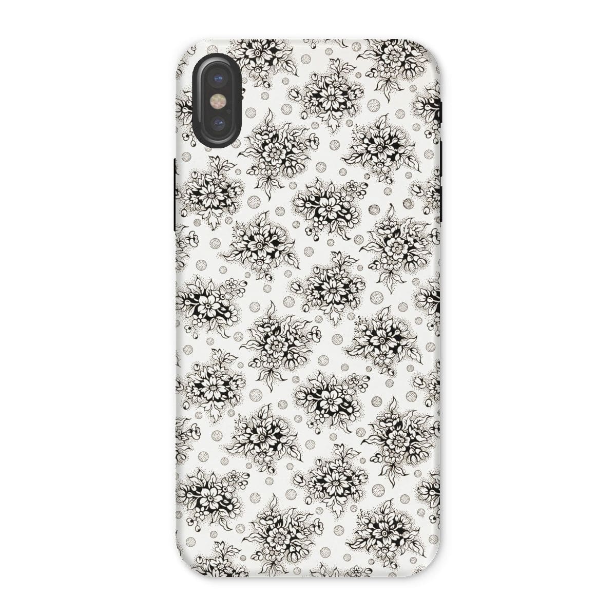 Casezest Mobile Phone Case for iPhone X / Gloss Monochrome Floral Design