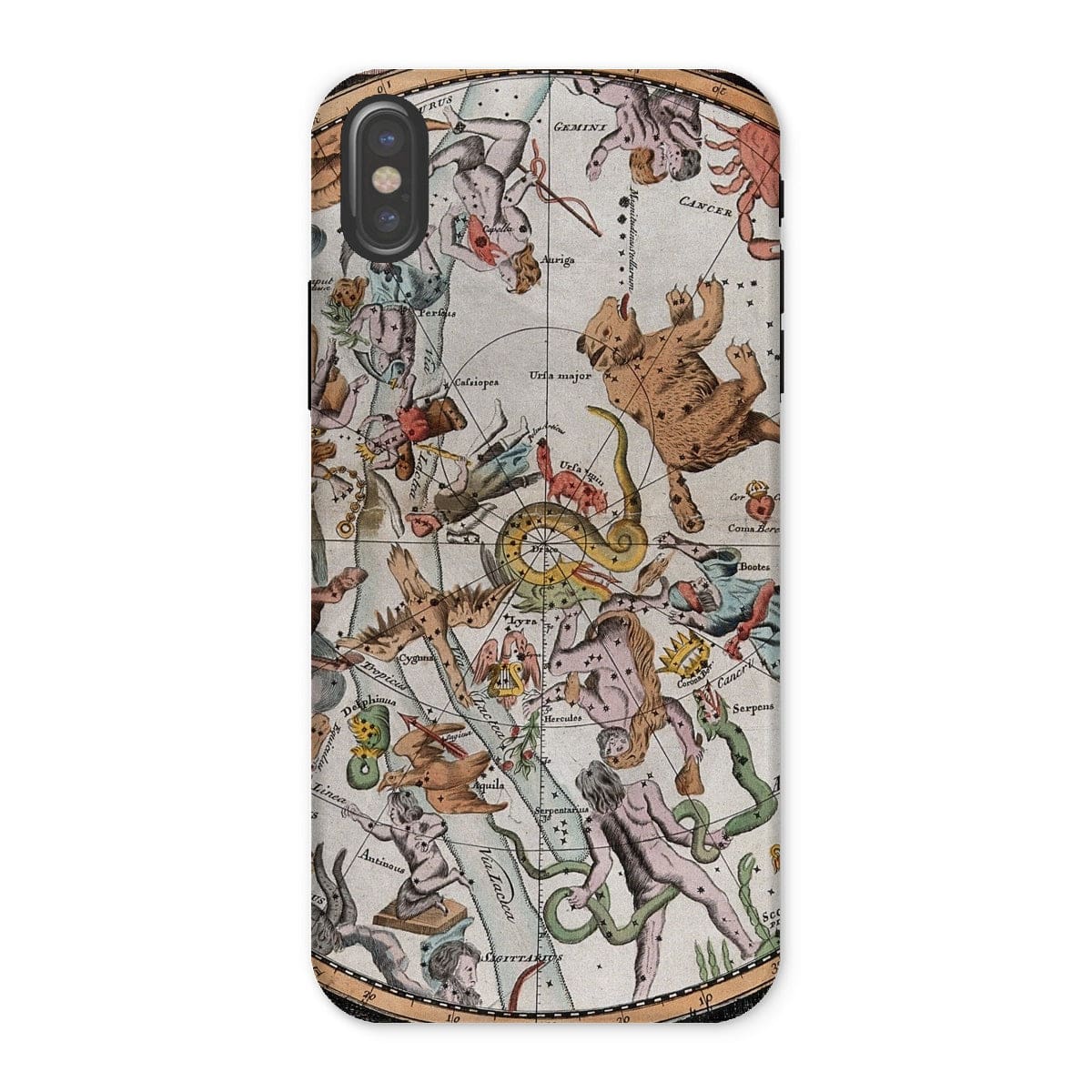 Casezest Mobile Phone Case for iPhone X / Gloss Old Constellation Map Design