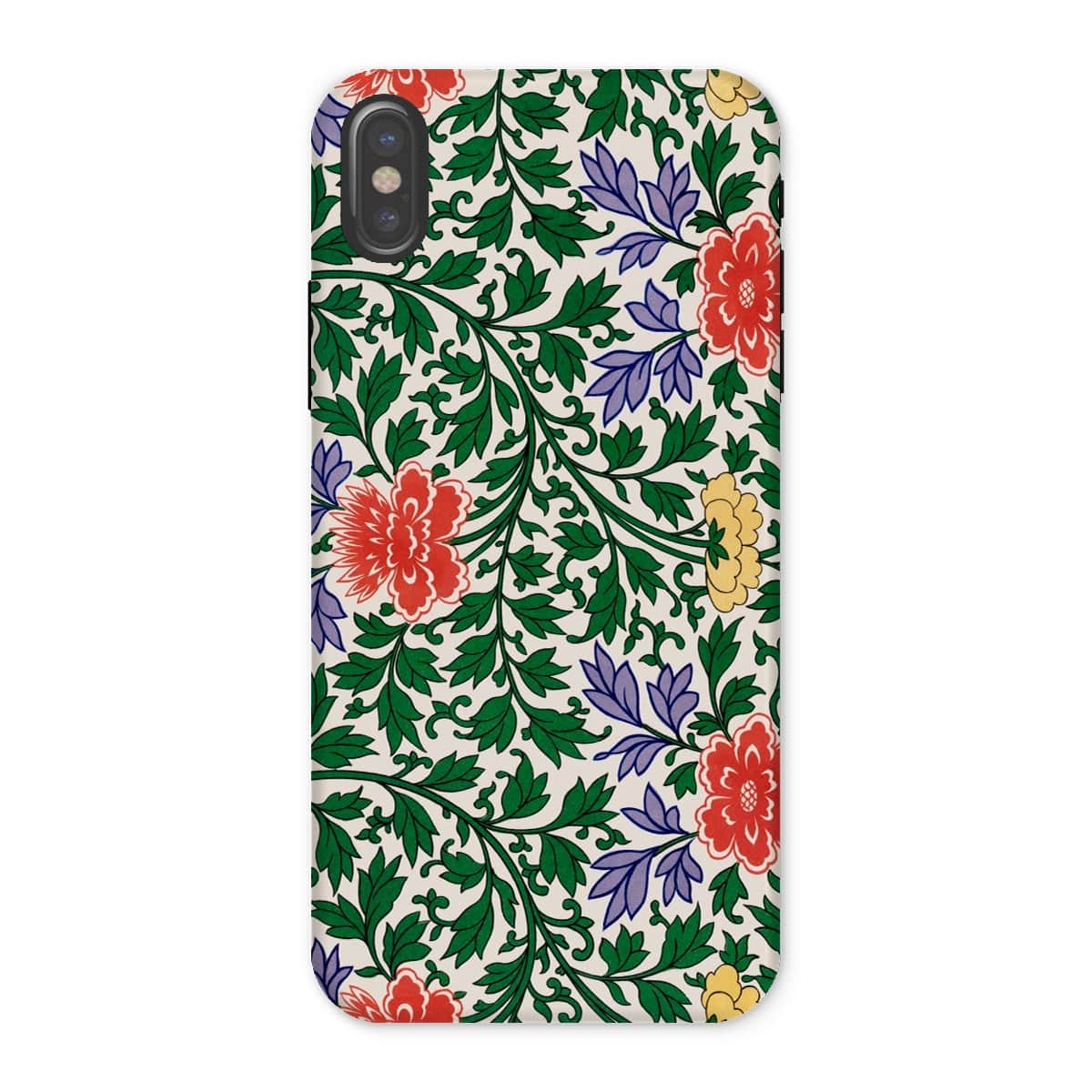 Casezest Mobile Phone Case for iPhone X / Gloss Oriental Botanical Design