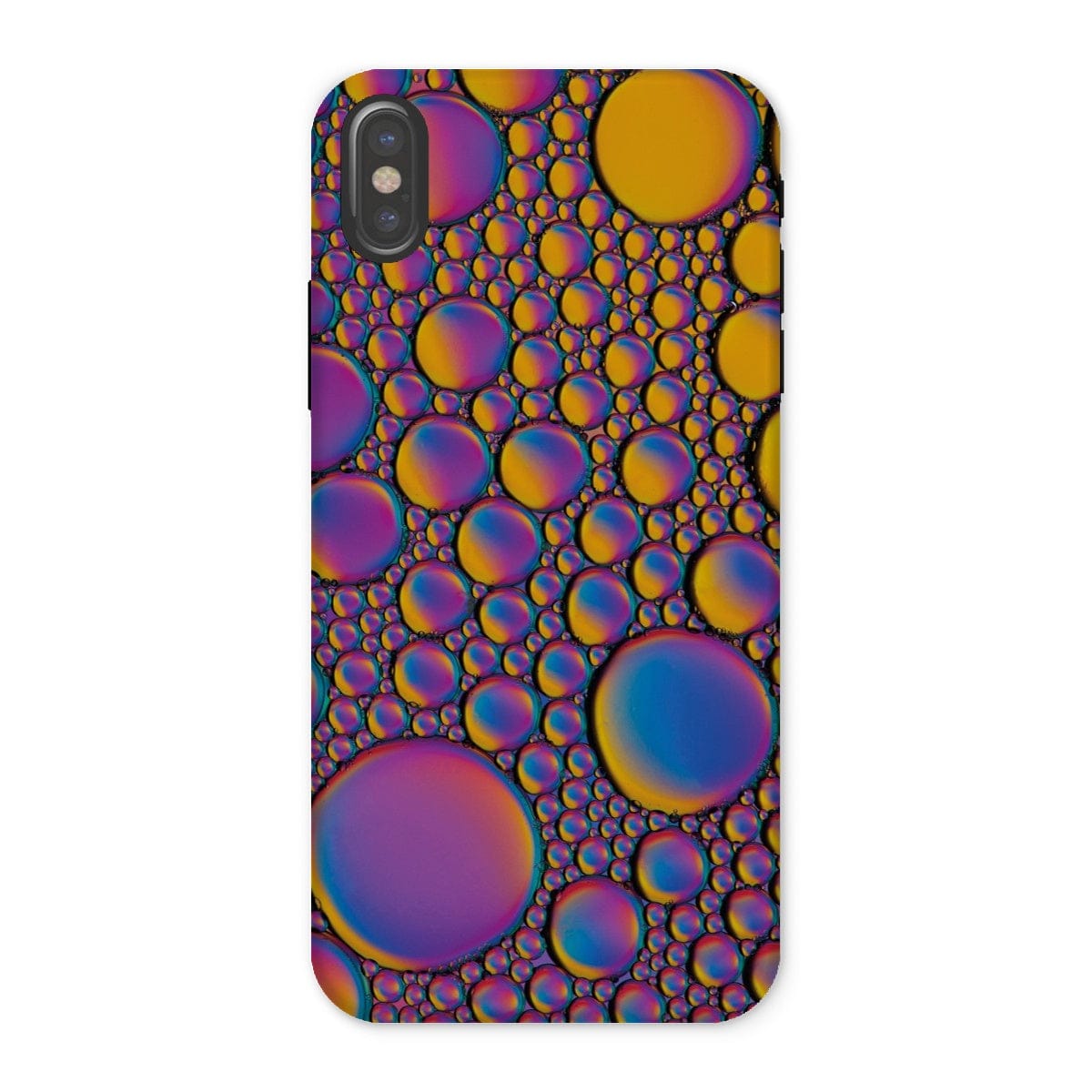 Casezest Mobile Phone Case for iPhone X / Gloss Purple Gold Bubble Design