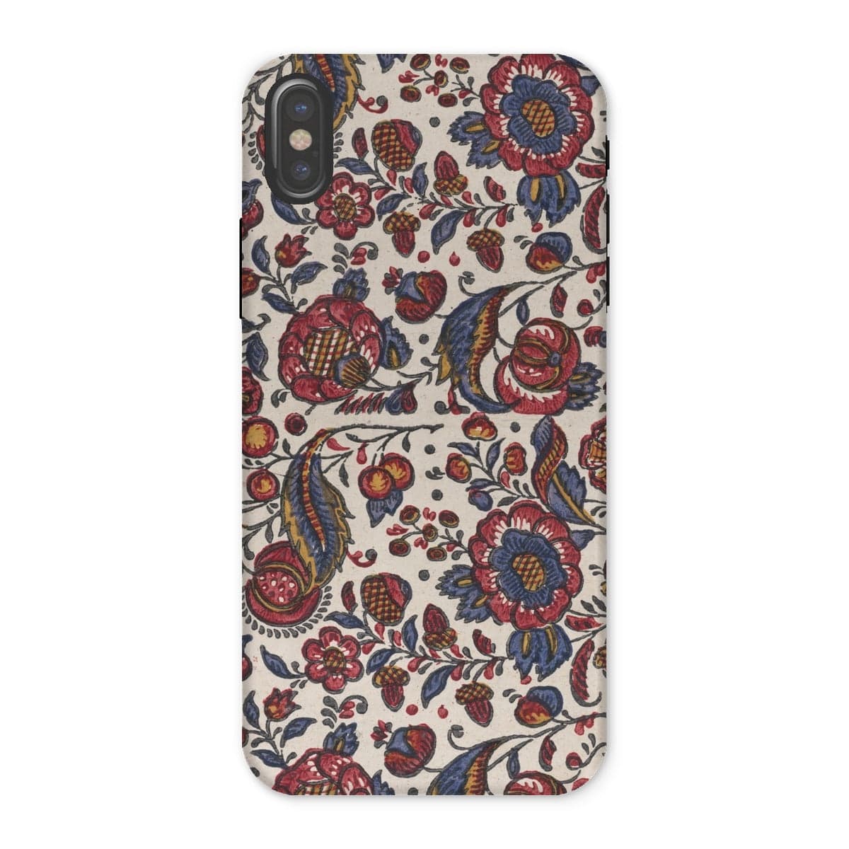 Casezest Mobile Phone Case for iPhone X / Gloss Red Blue and Yellow Flowers Design