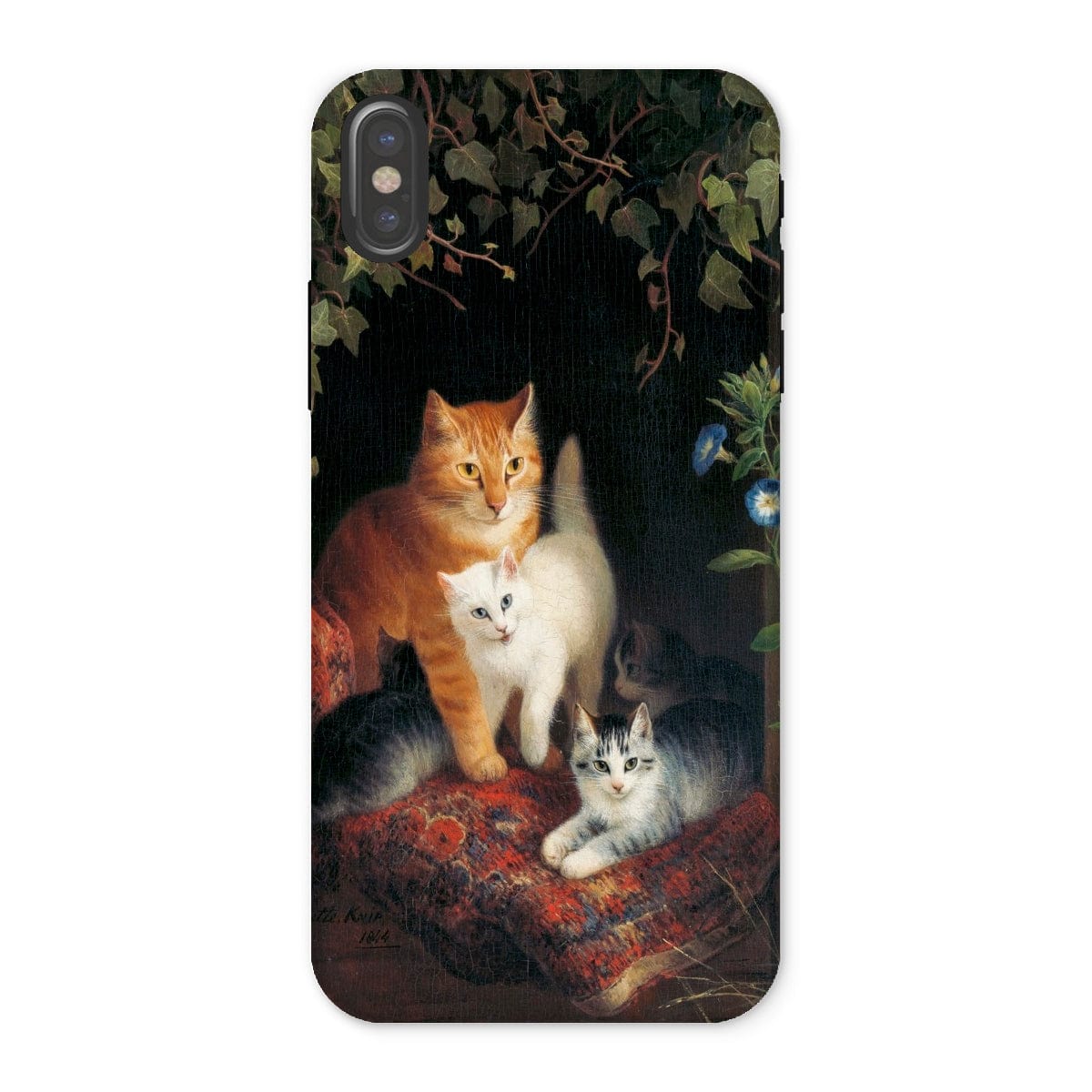 Casezest Mobile Phone Case for iPhone X / Gloss Ronner Cat with Kittens Design