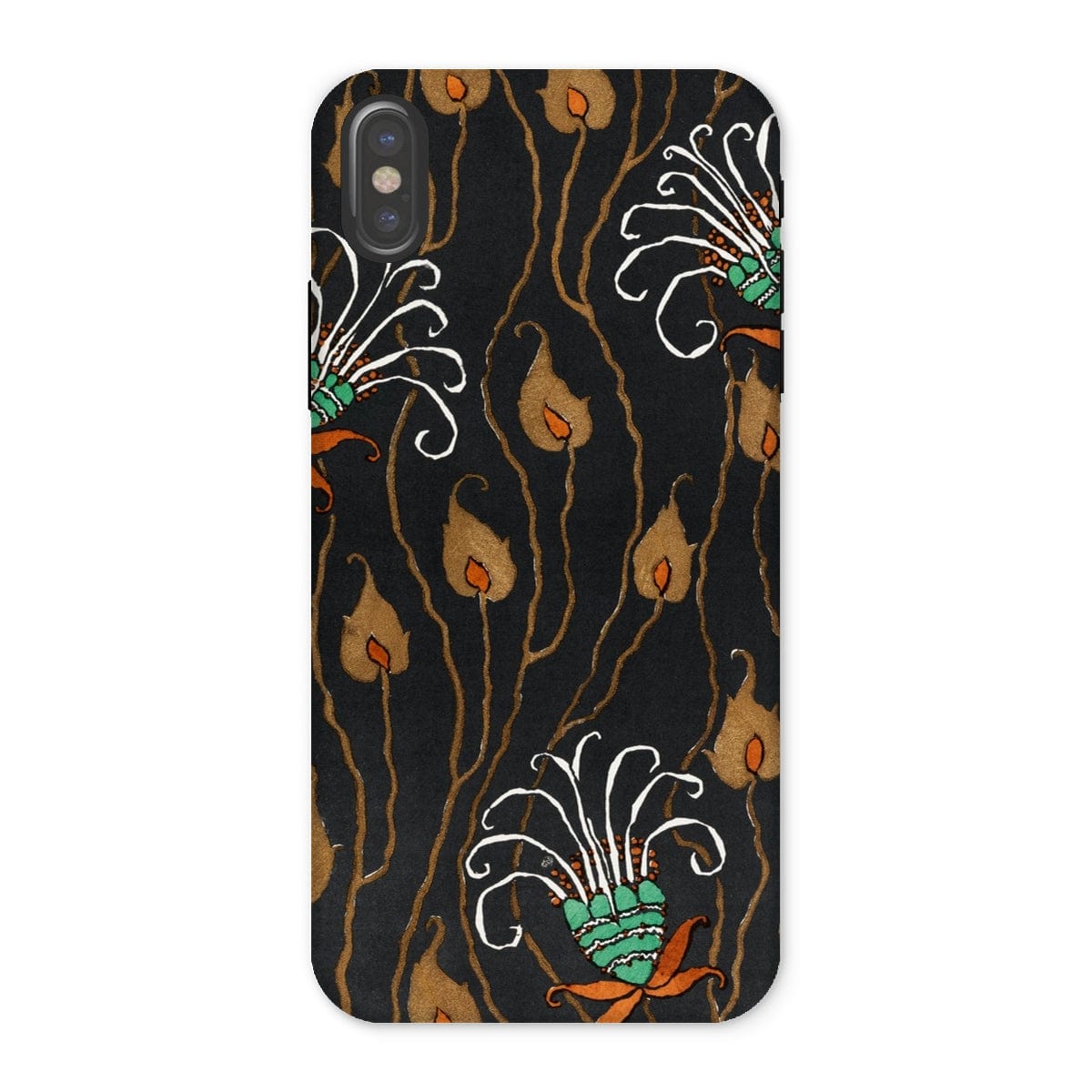 Casezest Mobile Phone Case for iPhone X / Gloss Séguy Dark Deco Flower Design