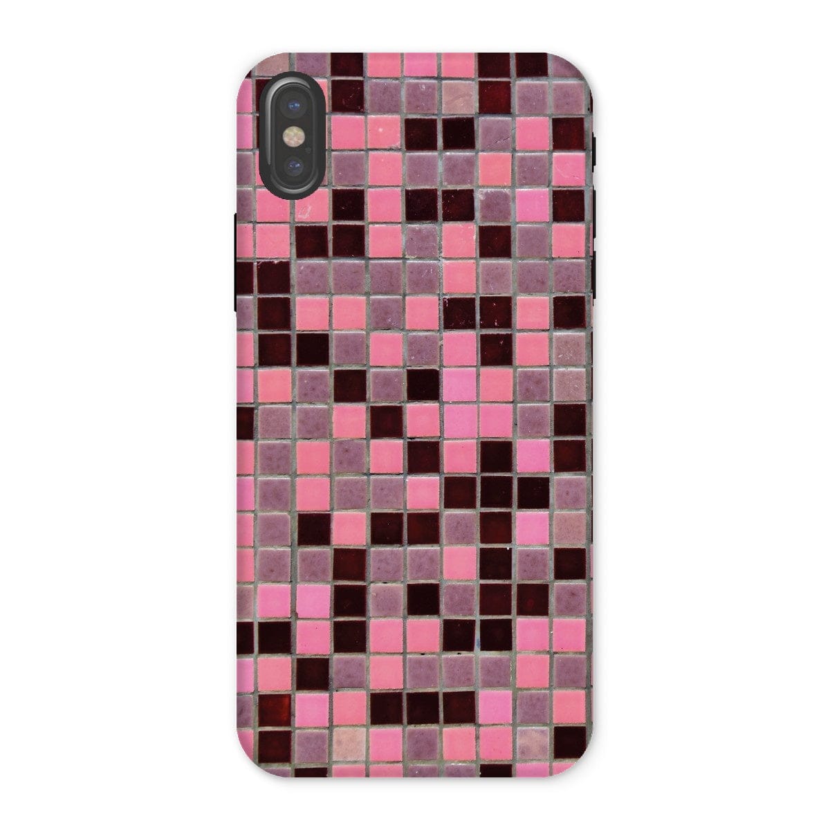 Casezest Mobile Phone Case for iPhone X / Gloss Small Old Pink Tile Design