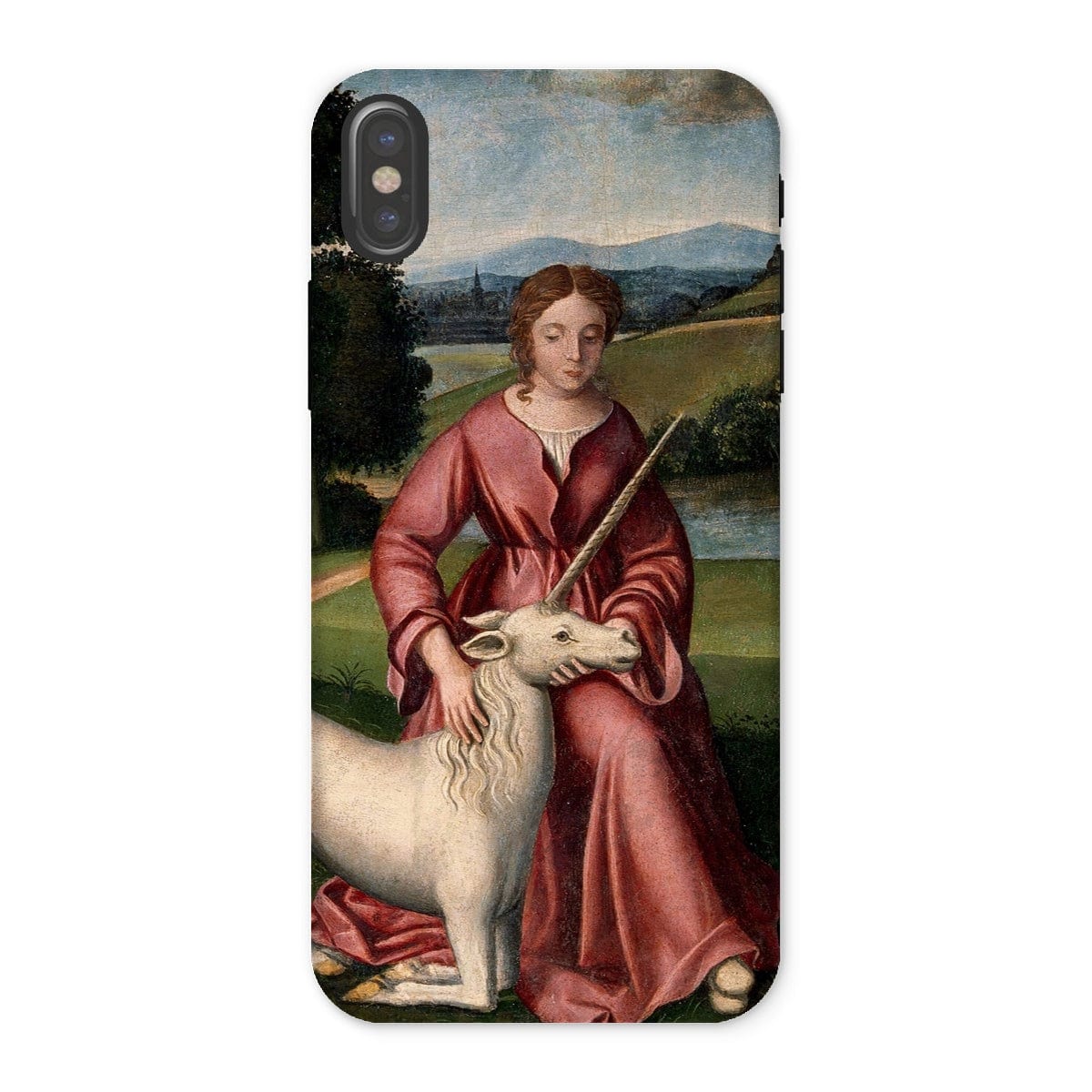 Casezest Mobile Phone Case for iPhone X / Gloss Woman and Unicorn Design