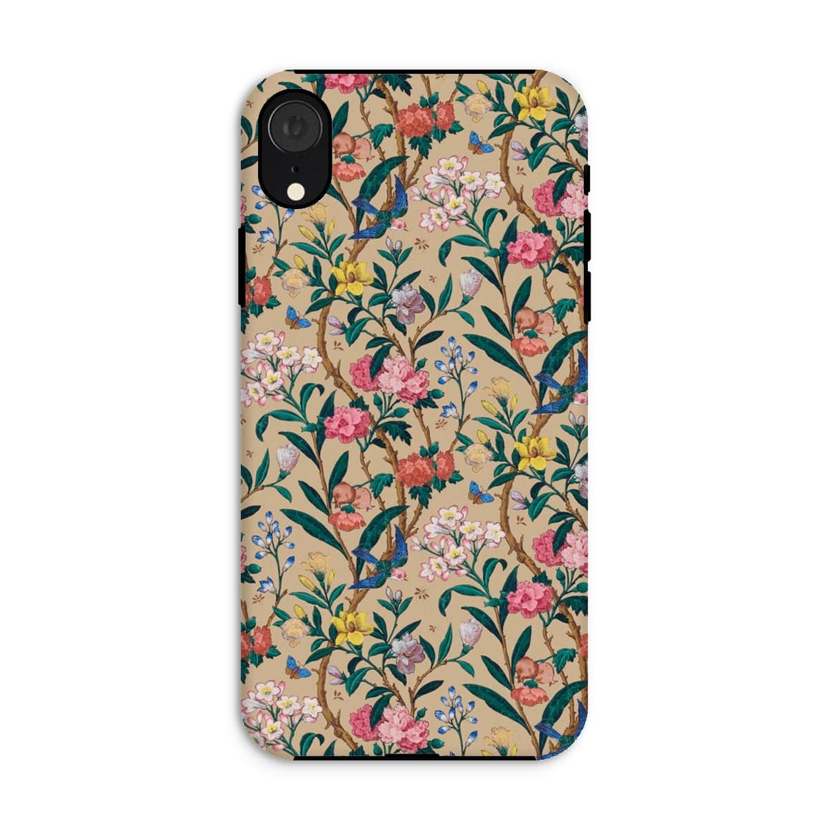 Casezest Mobile Phone Case for iPhone XR / Gloss Birds and Butterflies Floral Design