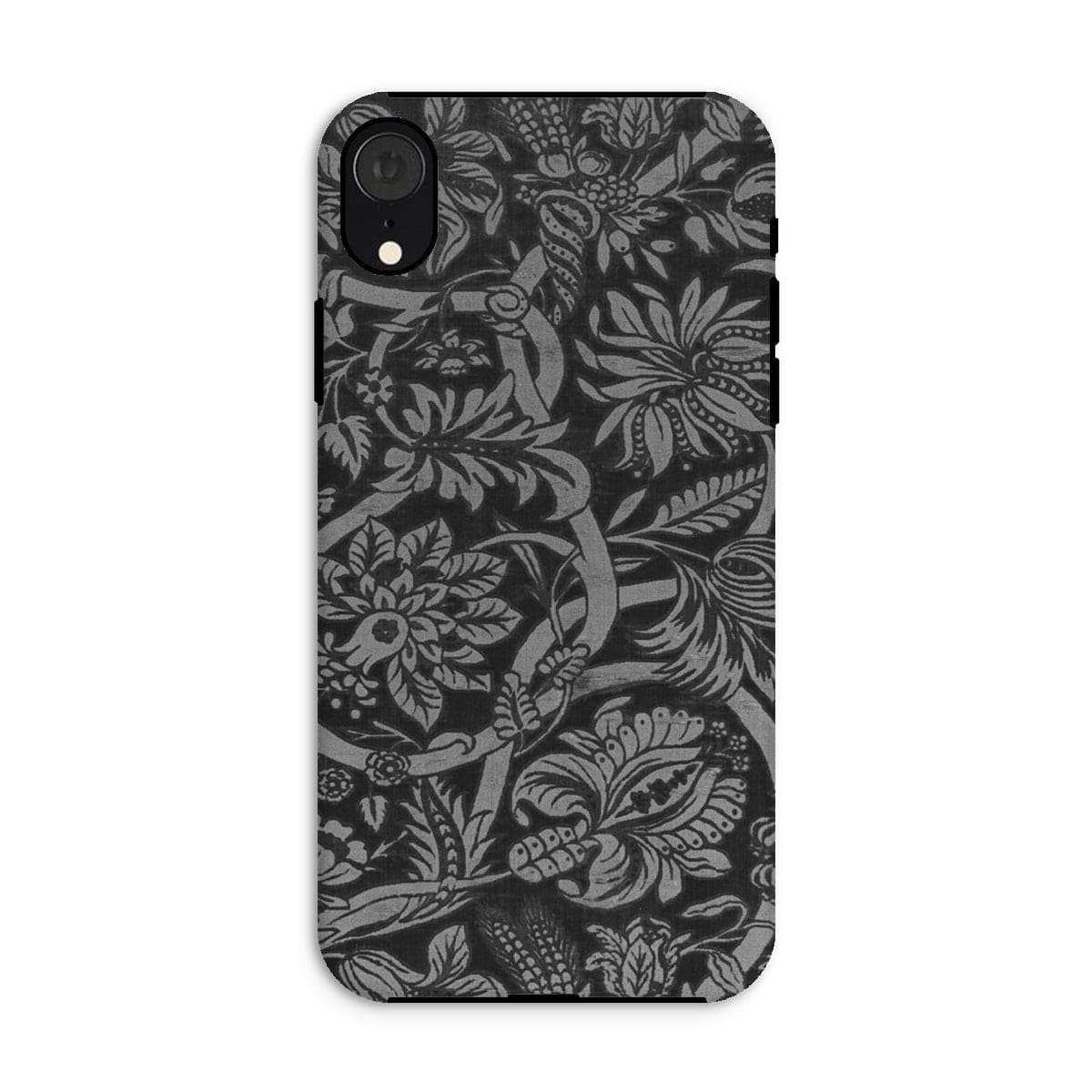 Casezest Mobile Phone Case for iPhone XR / Gloss Black Floral Design