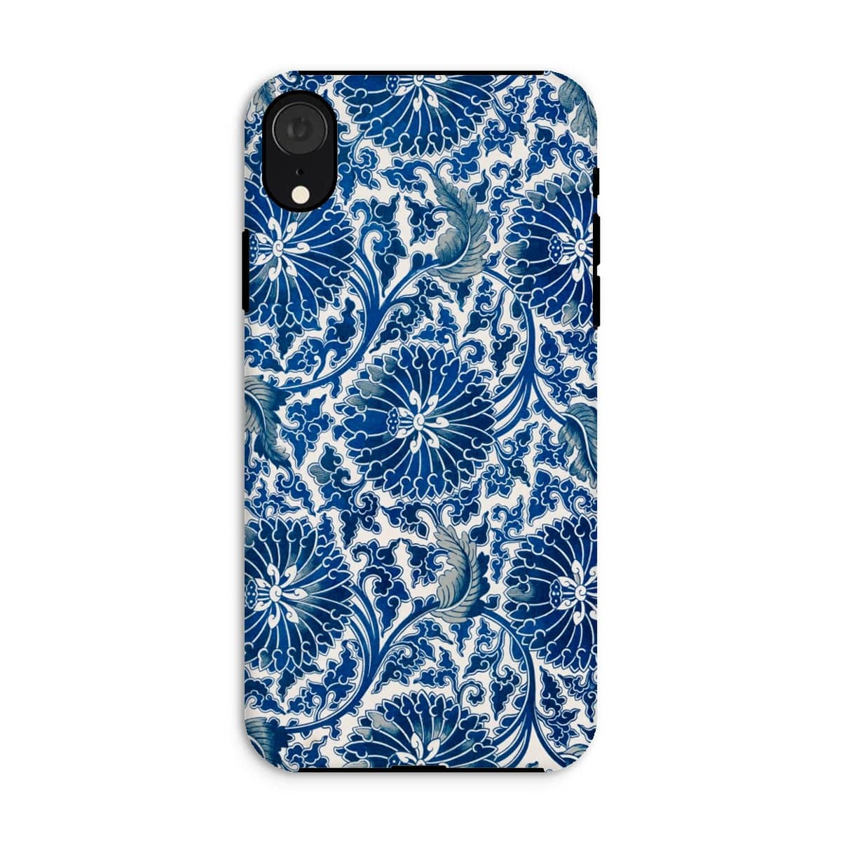 Casezest Mobile Phone Case for iPhone XR / Gloss Blue Ornamental Floral Design