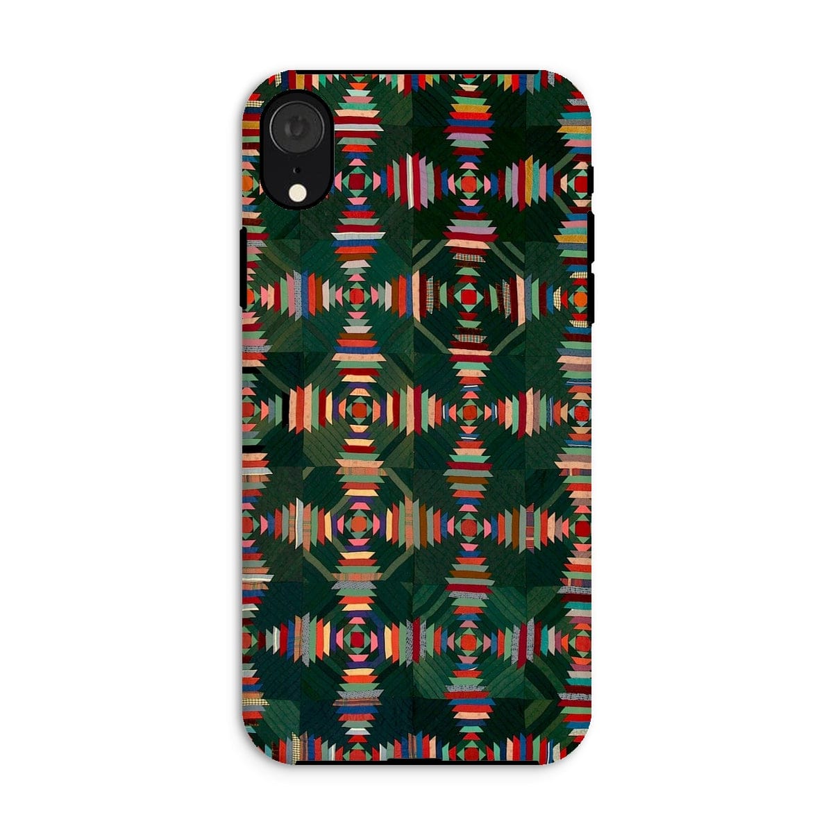 Casezest Mobile Phone Case for iPhone XR / Gloss Green Woven Quilt Design