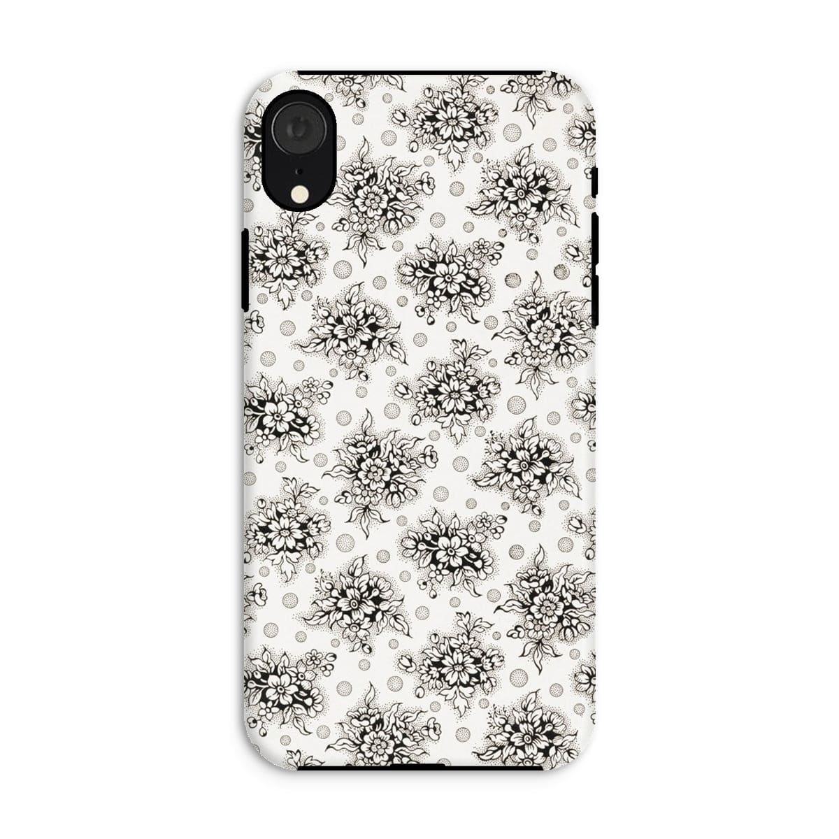 Casezest Mobile Phone Case for iPhone XR / Gloss Monochrome Floral Design