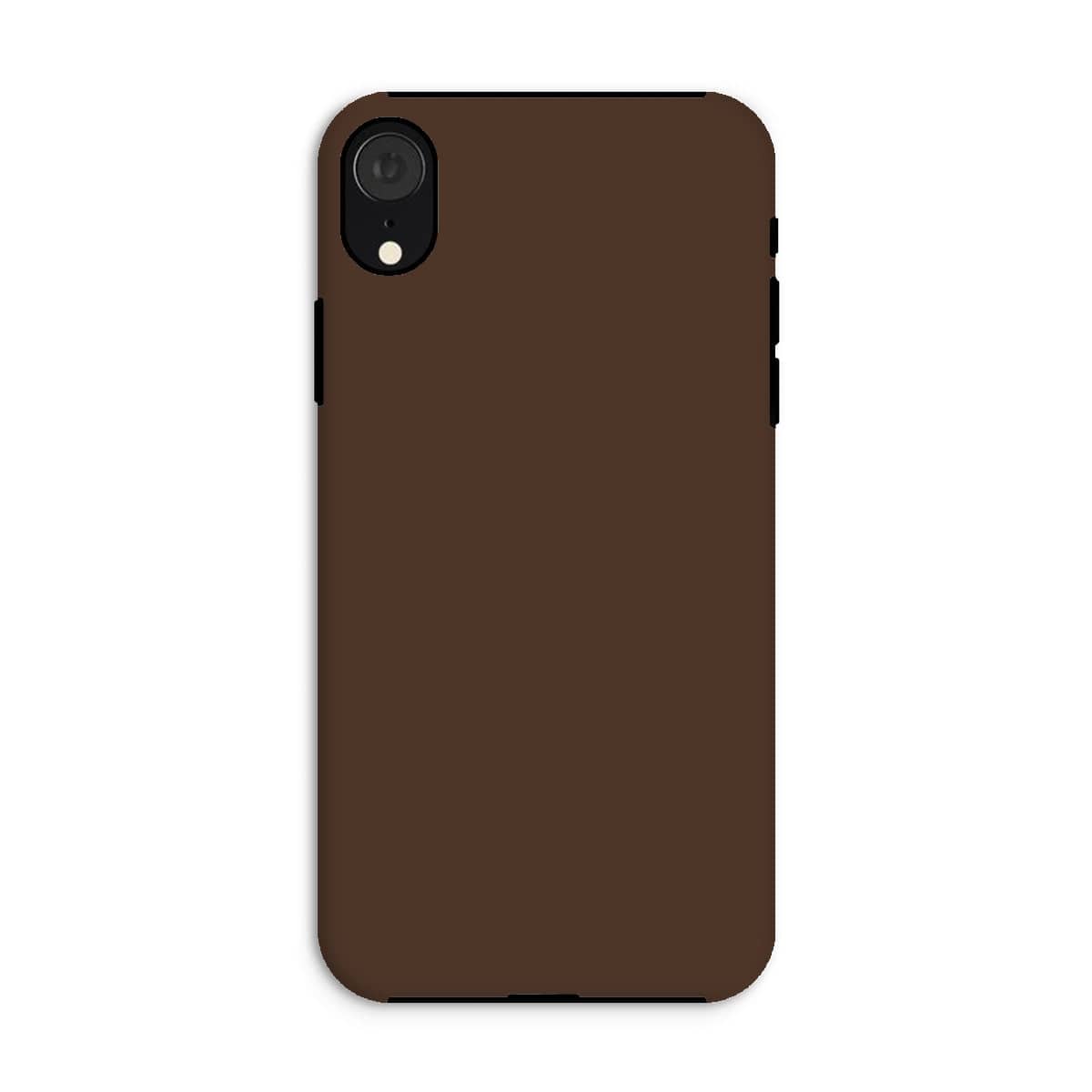 Casezest Mobile Phone Case for iPhone XR / Gloss Pure Dark Brown Design