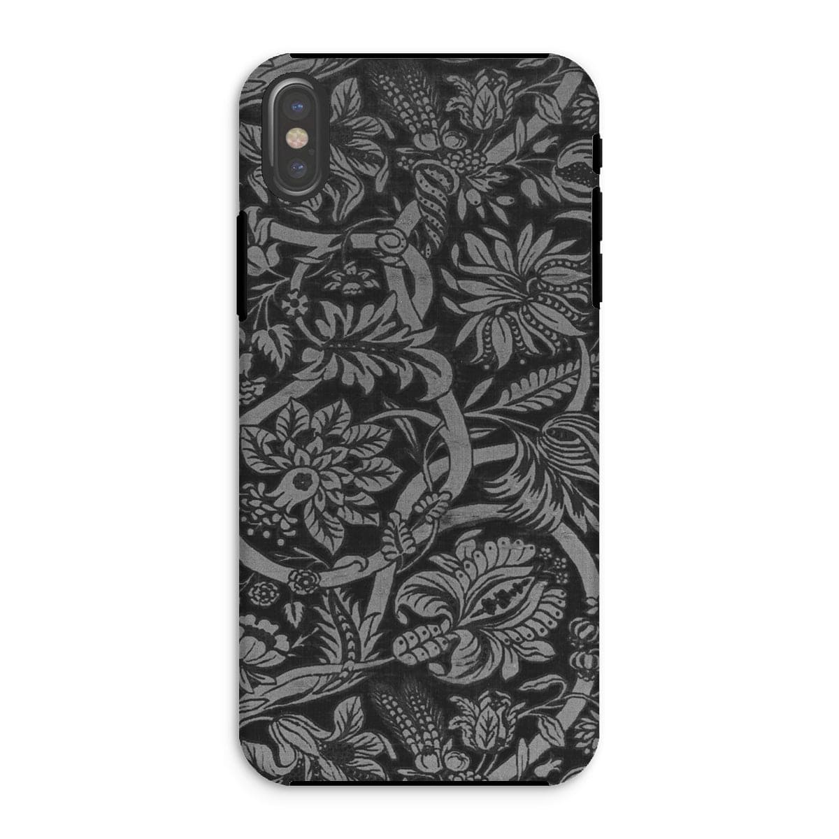 Casezest Mobile Phone Case for iPhone XS / Gloss Black Floral Design