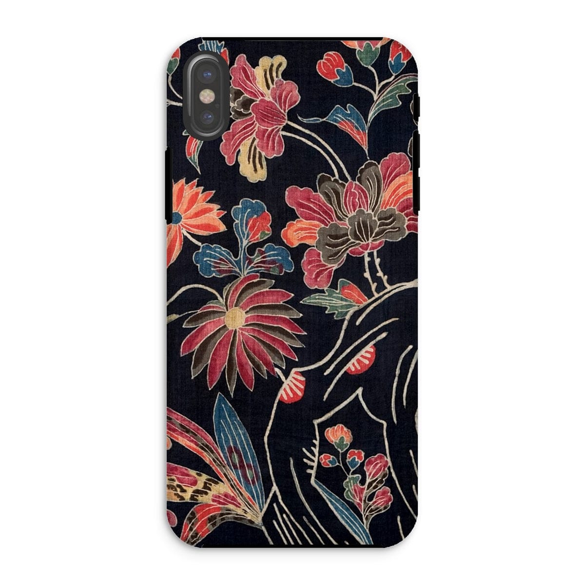 Casezest Mobile Phone Case for iPhone XS / Gloss Dark Floral Uchikui Design