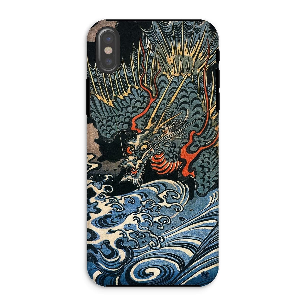 Casezest Mobile Phone Case for iPhone XS / Gloss Dragon Over Waves Design