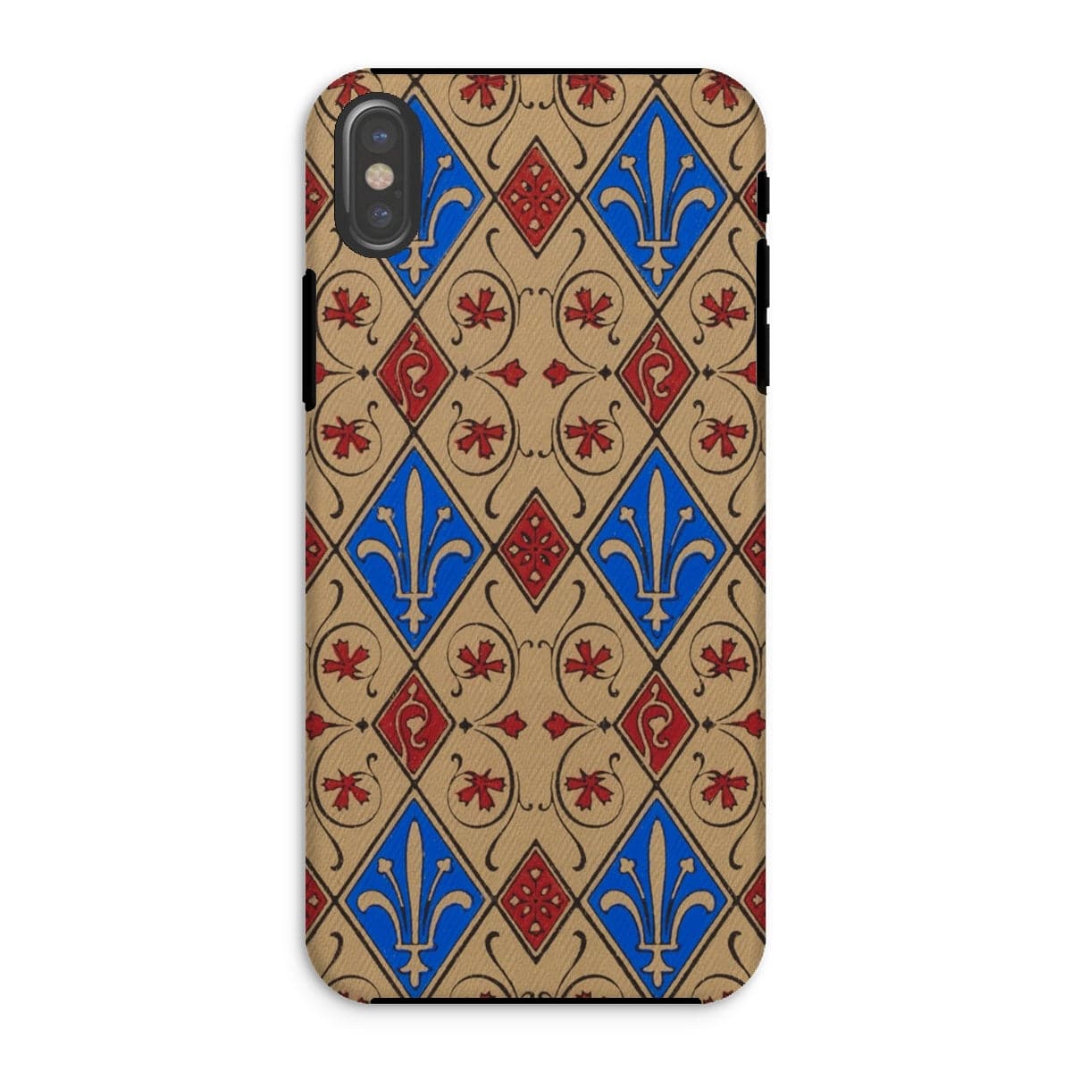 Casezest Mobile Phone Case for iPhone XS / Gloss Fleur Diamond Tile Design