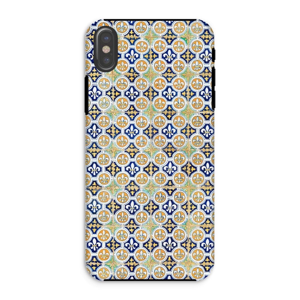 Casezest Mobile Phone Case for iPhone XS / Gloss French Lily Tile Design