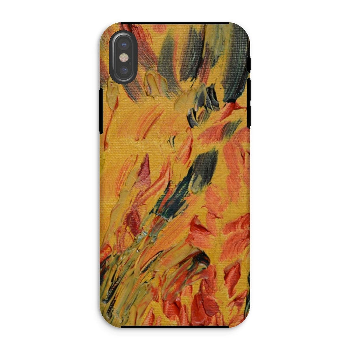 Casezest Mobile Phone Case for iPhone XS / Gloss Gold Brush Texture Design