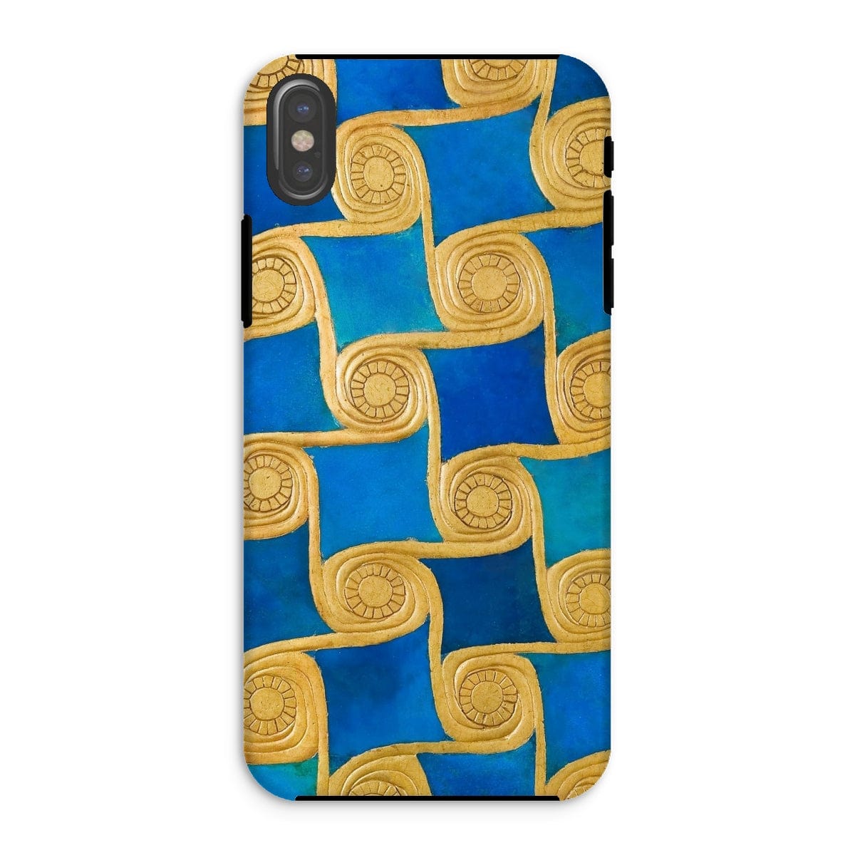 Casezest Mobile Phone Case for iPhone XS / Gloss Gold Swirls Design