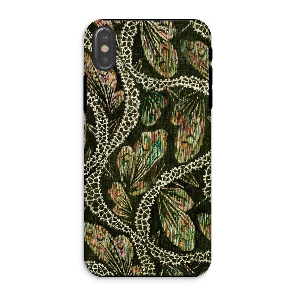 Casezest Mobile Phone Case for iPhone XS / Gloss Isabelle Green Silk Design