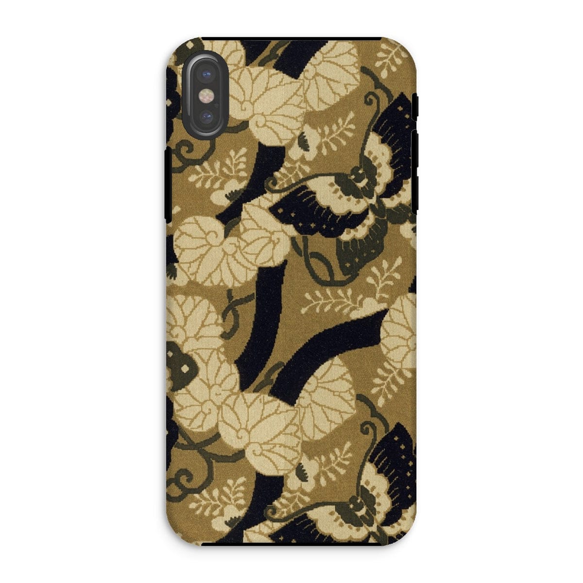 Casezest Mobile Phone Case for iPhone XS / Gloss Japanese Butterfly Textile Design