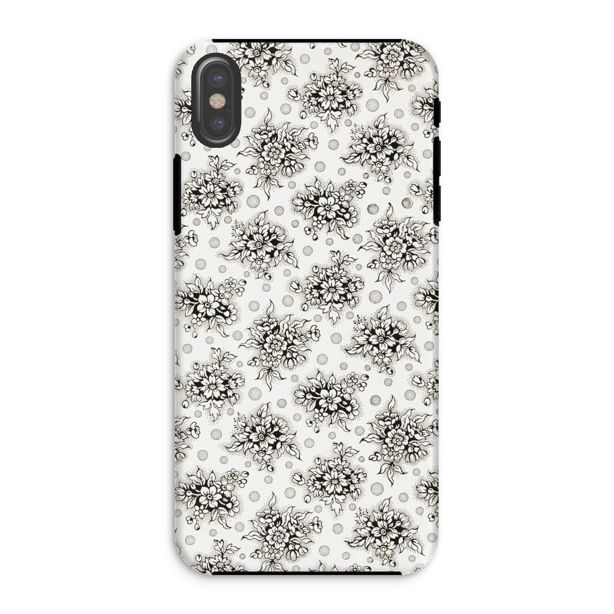 Casezest Mobile Phone Case for iPhone XS / Gloss Monochrome Floral Design