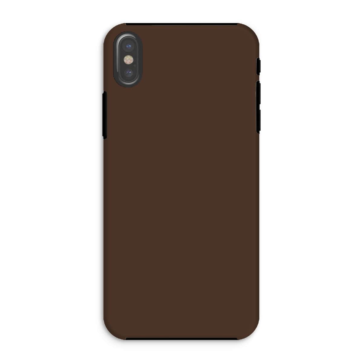 Casezest Mobile Phone Case for iPhone XS / Gloss Pure Dark Brown Design