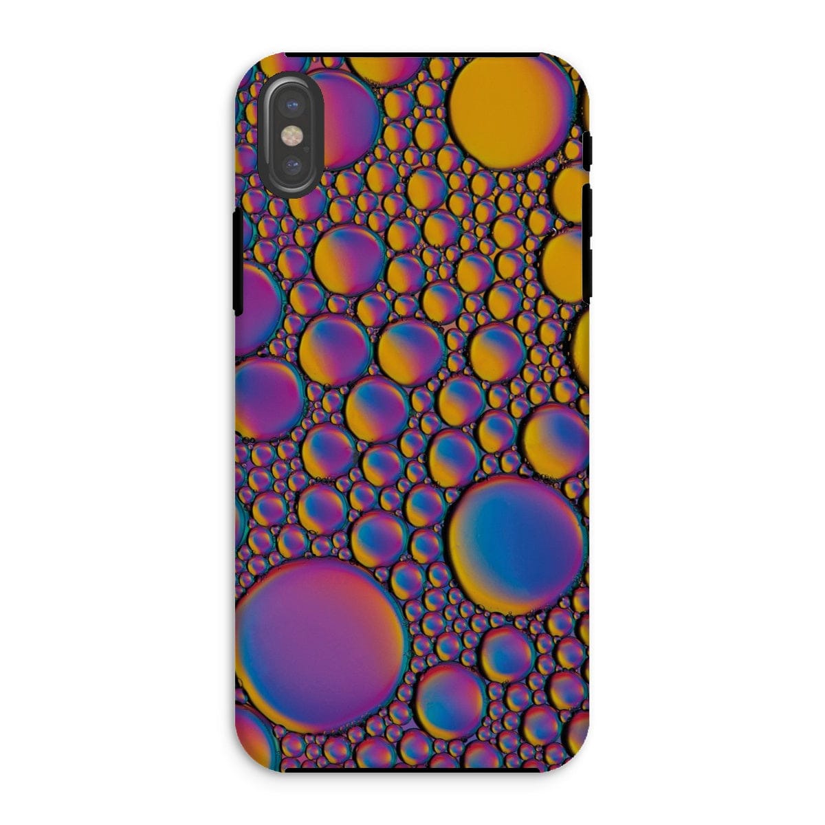 Casezest Mobile Phone Case for iPhone XS / Gloss Purple Gold Bubble Design