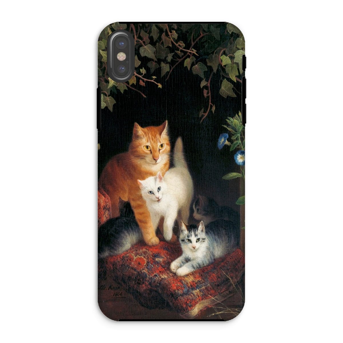 Casezest Mobile Phone Case for iPhone XS / Gloss Ronner Cat with Kittens Design