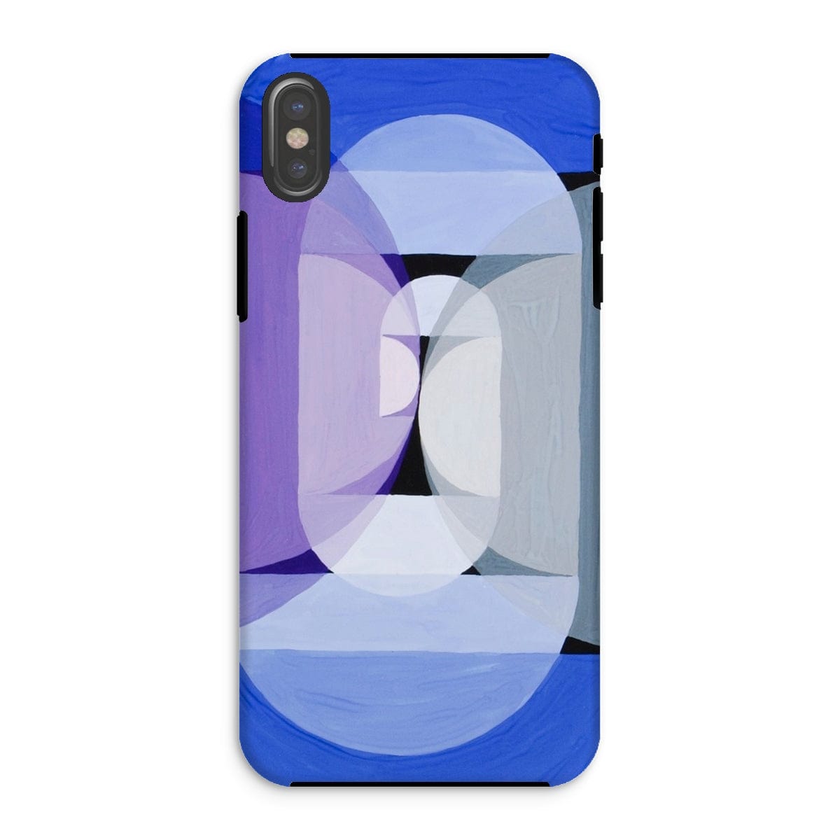 Casezest Mobile Phone Case for iPhone XS / Gloss Schillinger Blue Gray Violet Wheel Design