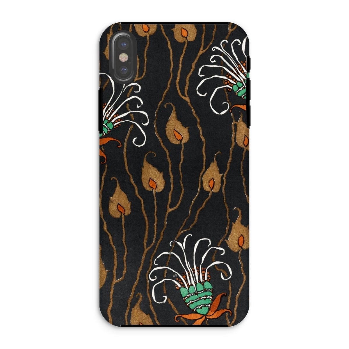 Casezest Mobile Phone Case for iPhone XS / Gloss Séguy Dark Deco Flower Design