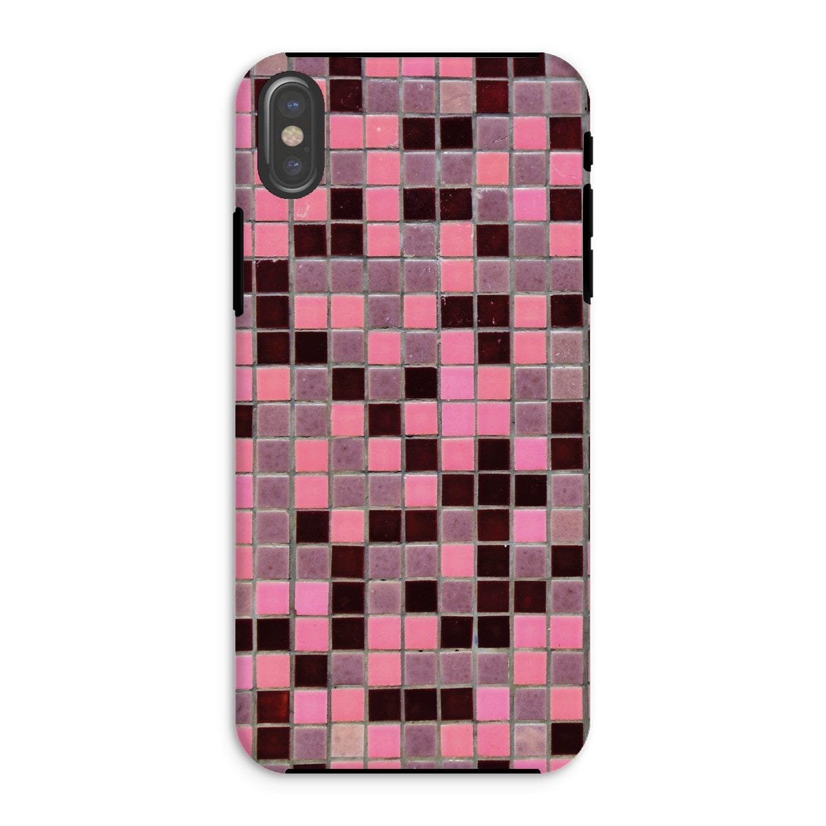 Casezest Mobile Phone Case for iPhone XS / Gloss Small Old Pink Tile Design