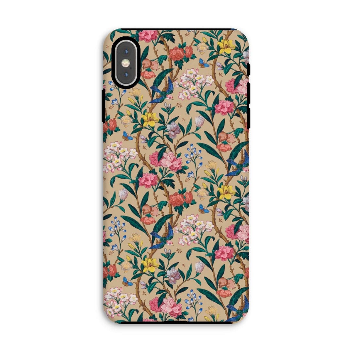 Casezest Mobile Phone Case for iPhone XS Max / Gloss Birds and Butterflies Floral Design