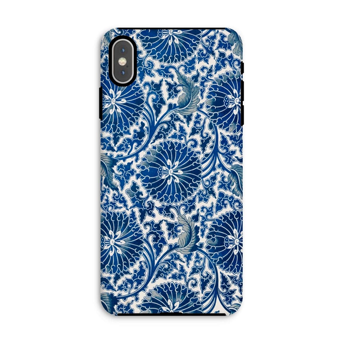 Casezest Mobile Phone Case for iPhone XS Max / Gloss Blue Ornamental Floral Design