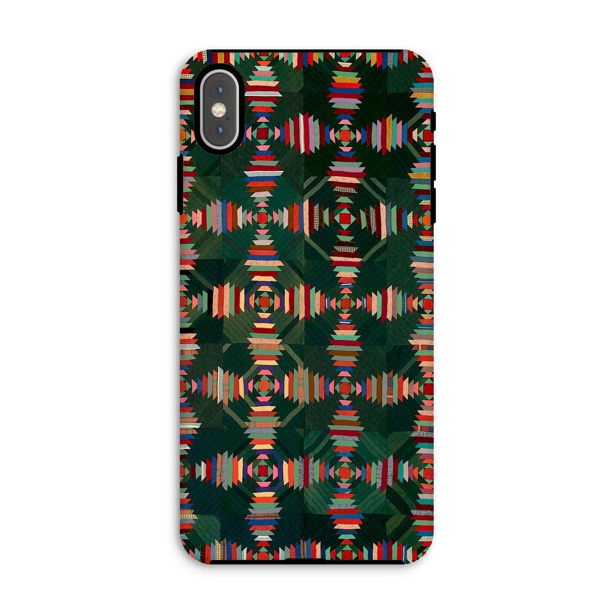 Casezest Mobile Phone Case for iPhone XS Max / Gloss Green Woven Quilt Design