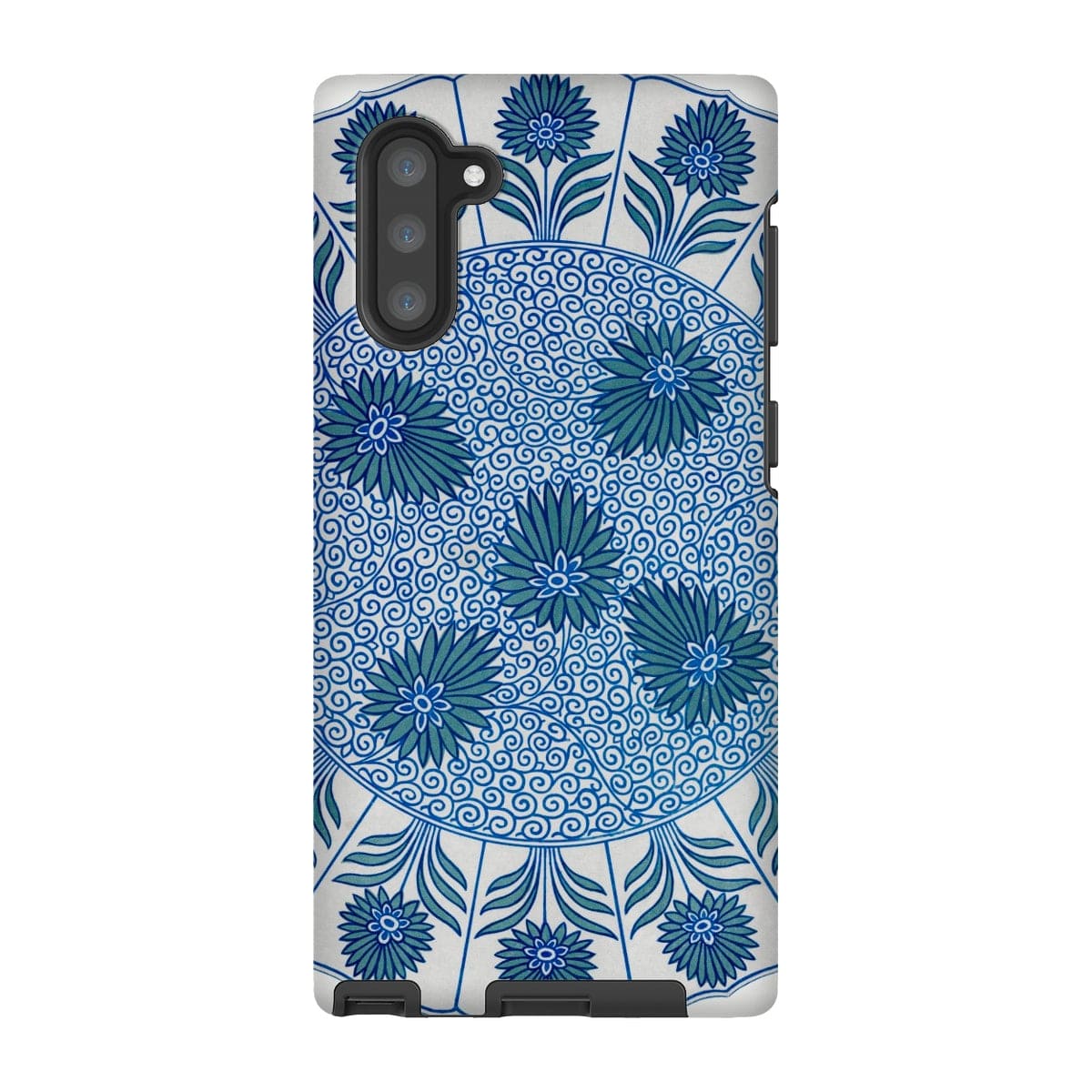 Casezest Mobile Phone Case for Samsung Galaxy Note 10 / Gloss Circular Blue Botanical Design