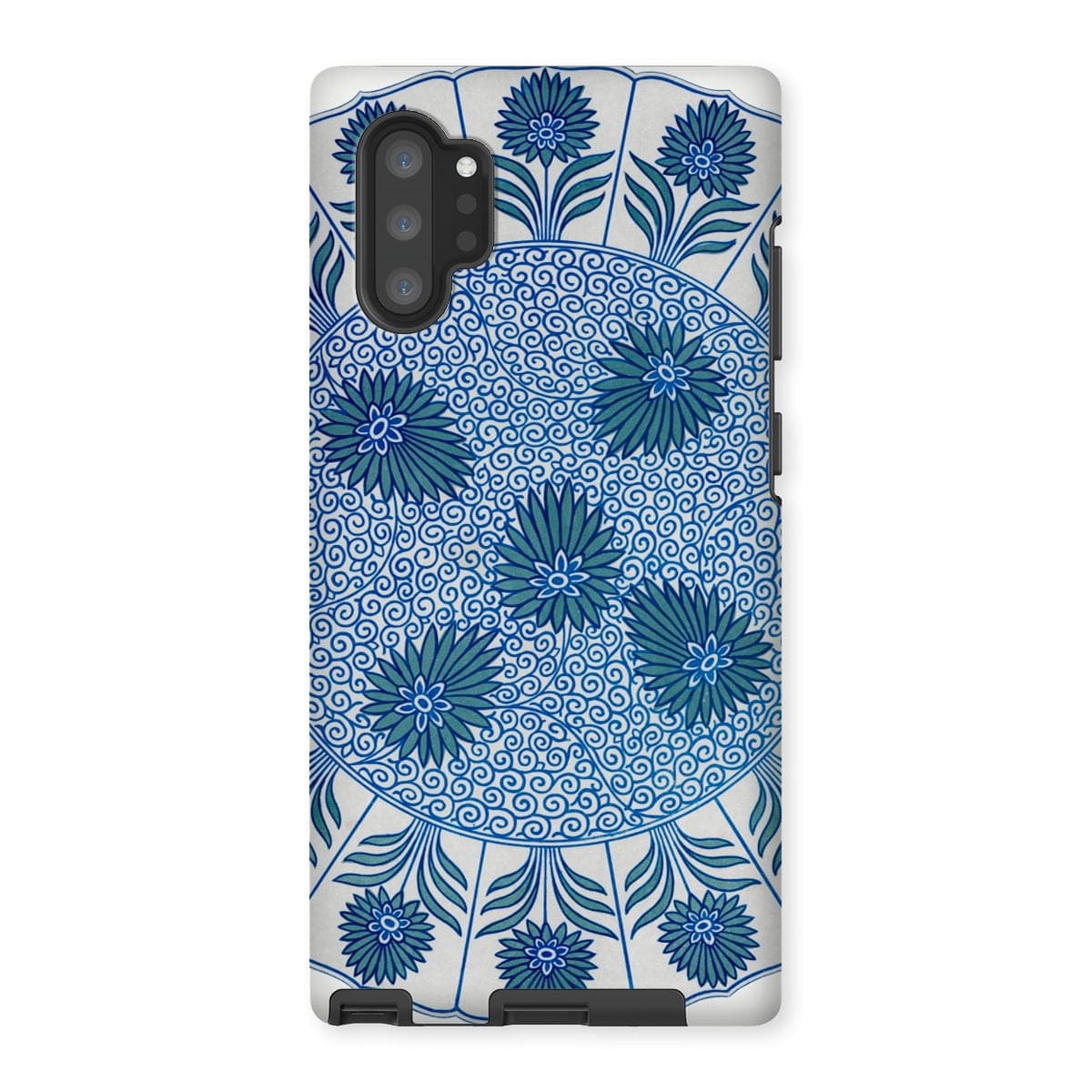 Casezest Mobile Phone Case for Samsung Galaxy Note 10P / Gloss Circular Blue Botanical Design