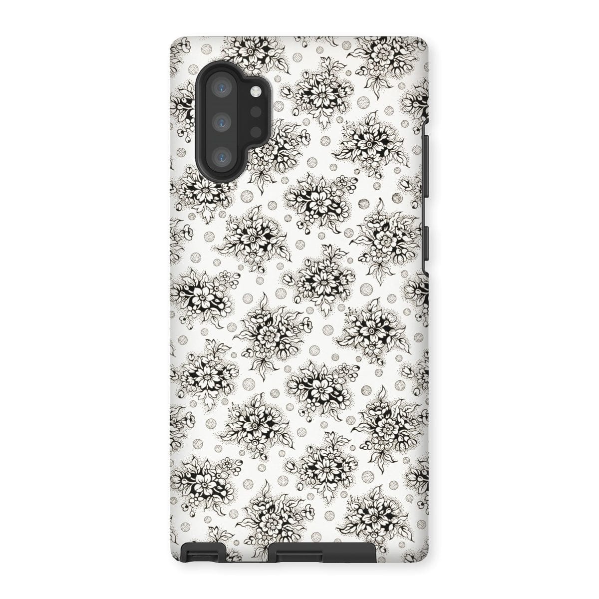 Casezest Mobile Phone Case for Samsung Galaxy Note 10P / Gloss Monochrome Floral Design