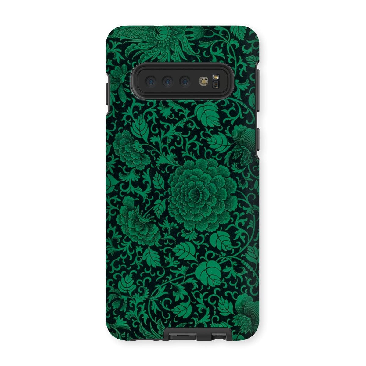 Casezest Mobile Phone Case for Samsung Galaxy S10 / Gloss Black Green Floral Design