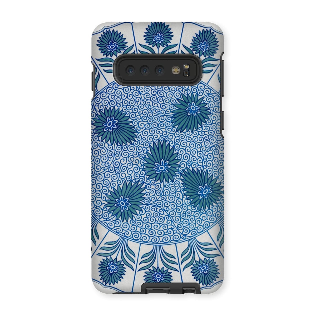 Casezest Mobile Phone Case for Samsung Galaxy S10 / Gloss Circular Blue Botanical Design