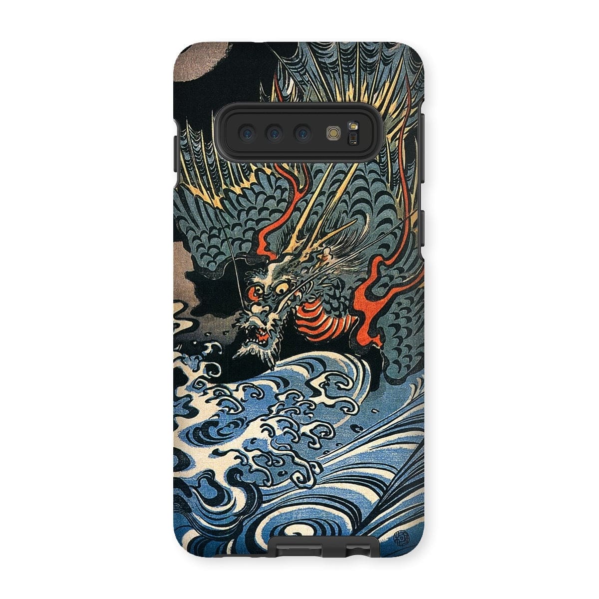 Casezest Mobile Phone Case for Samsung Galaxy S10 / Gloss Dragon Over Waves Design