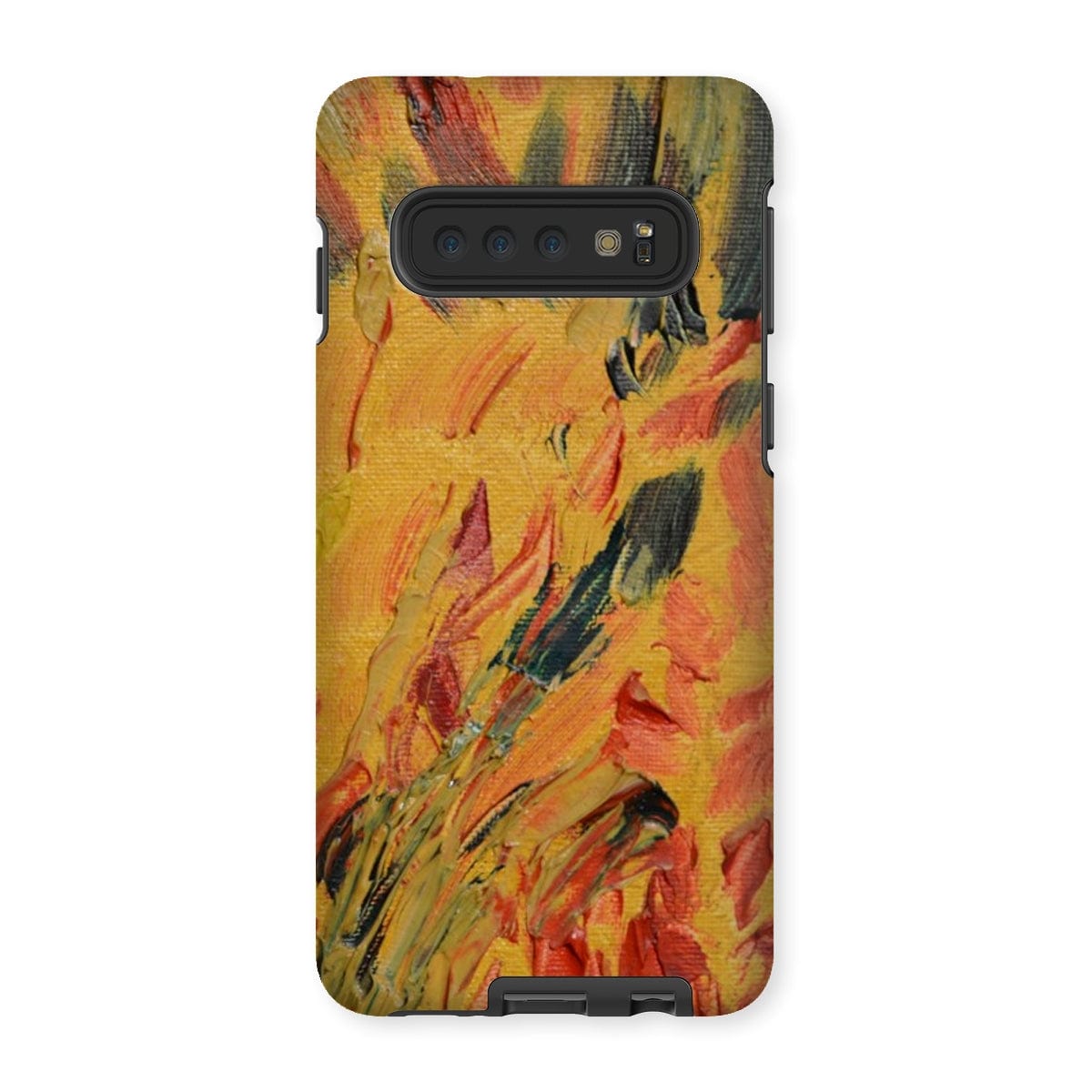 Casezest Mobile Phone Case for Samsung Galaxy S10 / Gloss Gold Brush Texture Design