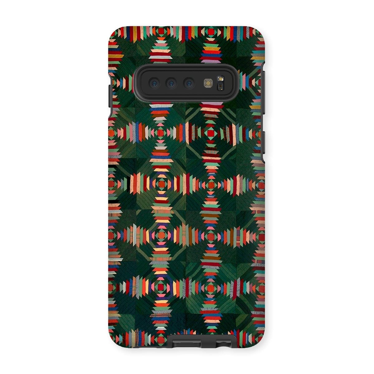 Casezest Mobile Phone Case for Samsung Galaxy S10 / Gloss Green Woven Quilt Design