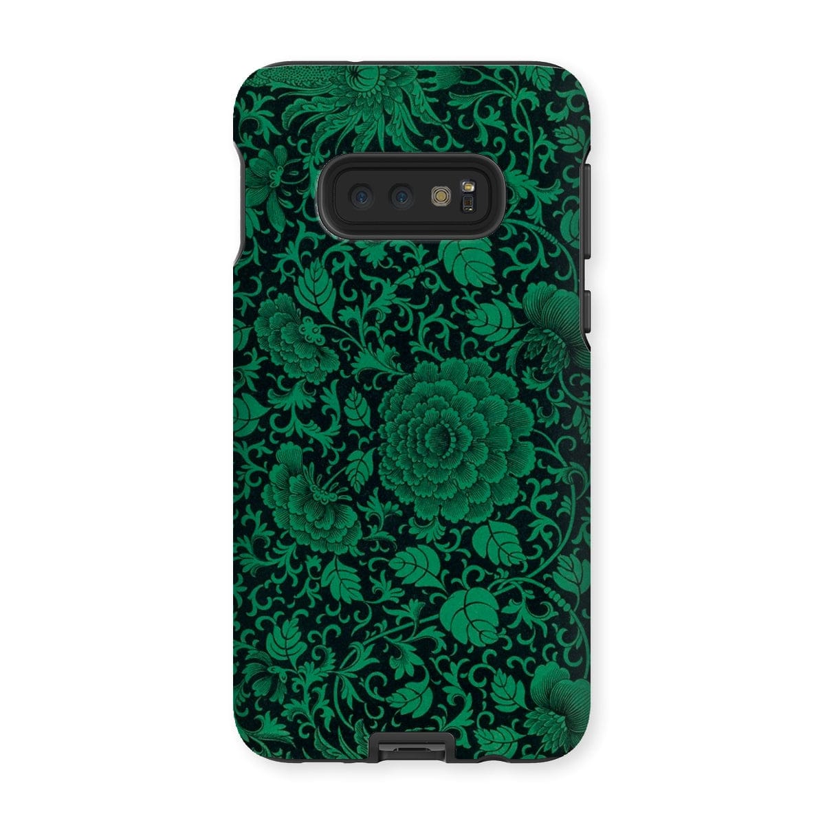 Casezest Mobile Phone Case for Samsung Galaxy S10E / Gloss Black Green Floral Design